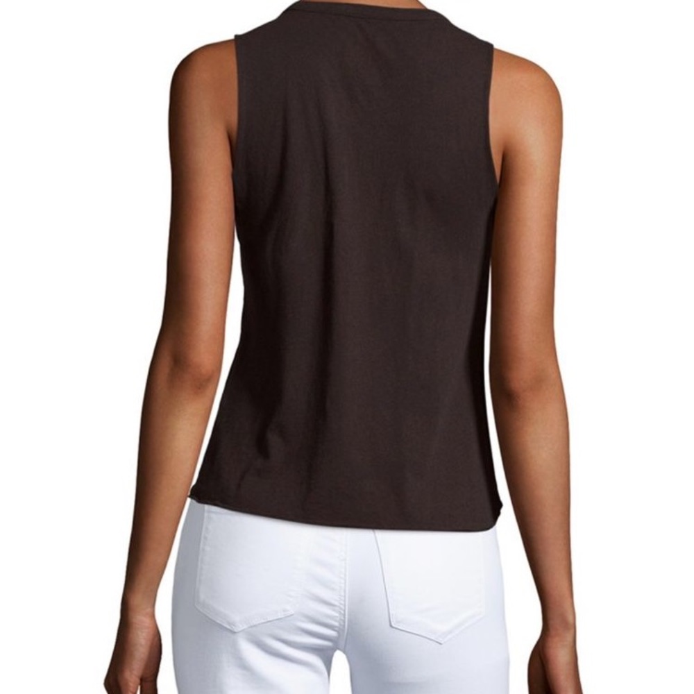 NWT Chaser Tie Front Muscle Vintage Top Size M - Picture 3 of 4
